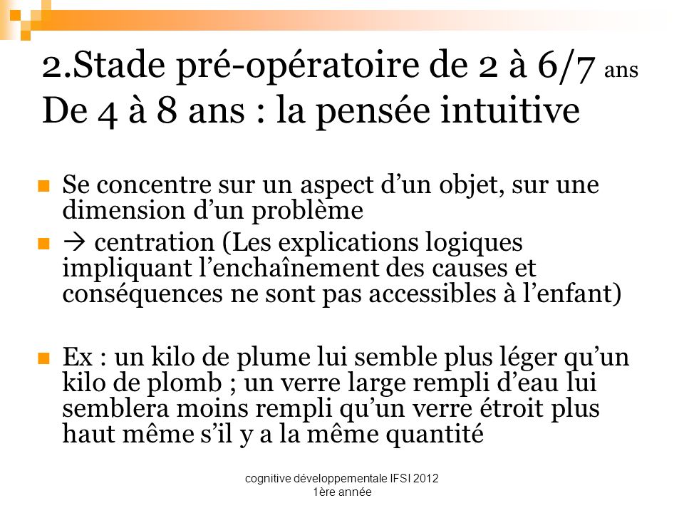 Le d veloppement cognitif de l enfant selon Piaget ppt t l charger